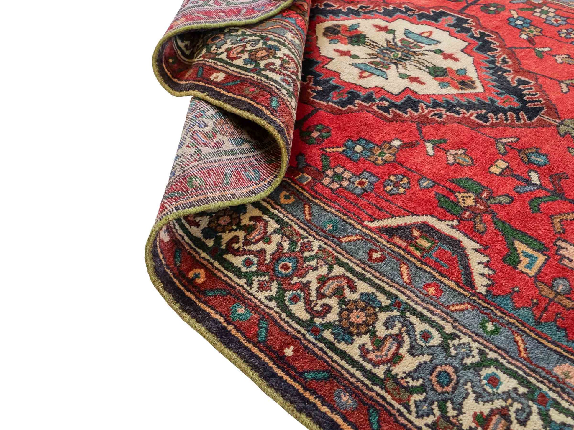 Feiner, handgeknüpfter, persischer Hosseinabad/Hamedan Dorfteppich aus Wolle von Khademi. Farbe: Rot. 339 x 113 cm. Vertrieb durch JUPITER Intl.