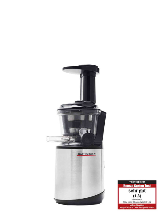 Gastroback Advanced Product 40145 Slow Juicer Advanced Vital, Edelstahl, schwarz.