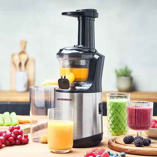 Gastroback Advanced Product 40145 Slow Juicer Advanced Vital, Edelstahl, schwarz.