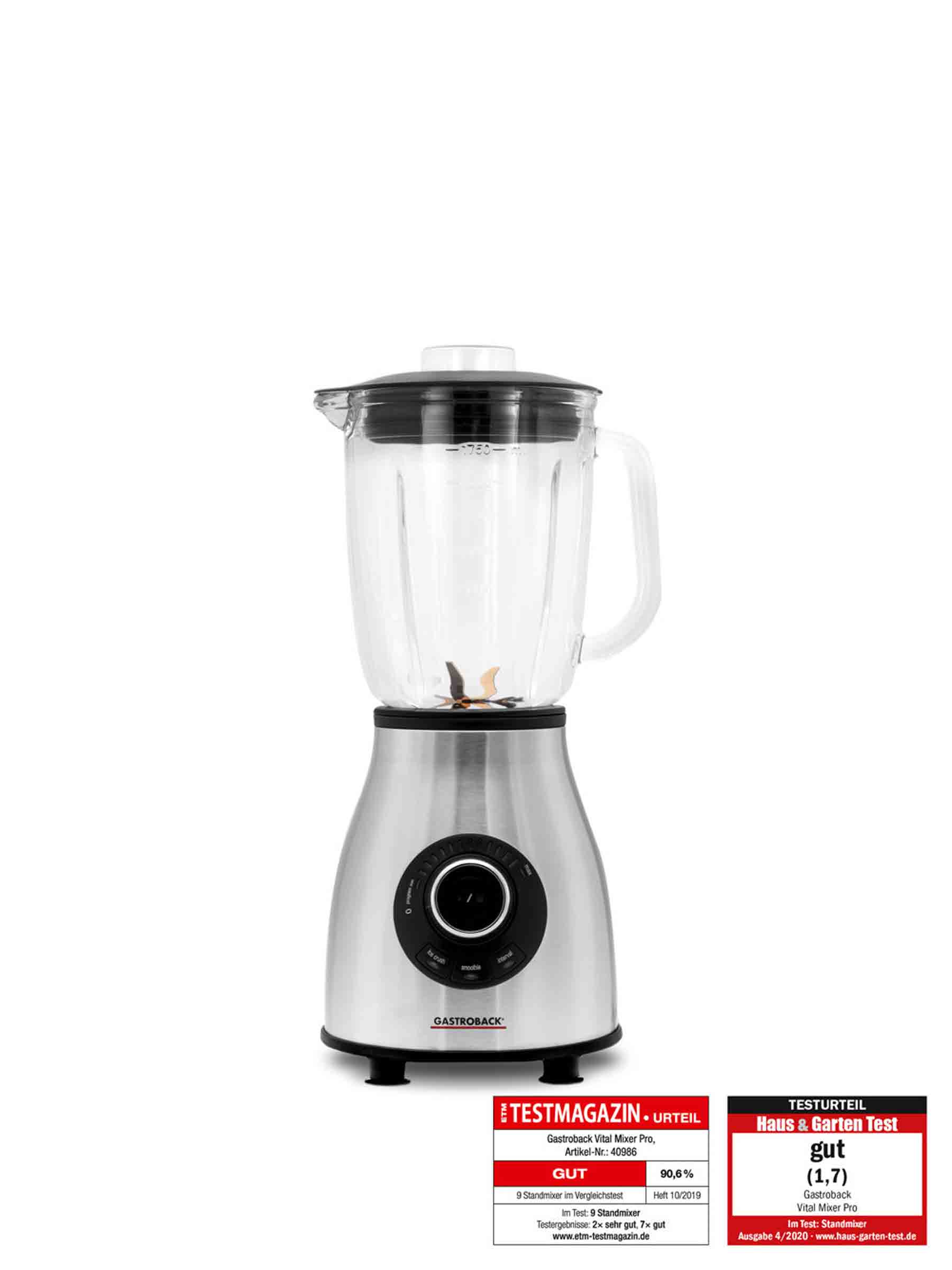 Gastroback 40986 Vital Mixer Pro, Edelstahl, schwarz.