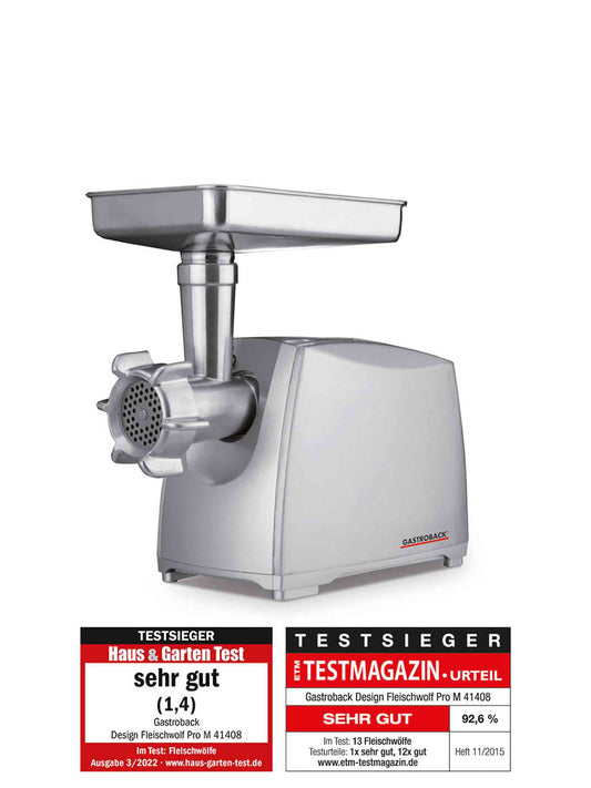 Gastroback 41408 Design Fleischwolf Pro M, Edelstahl.