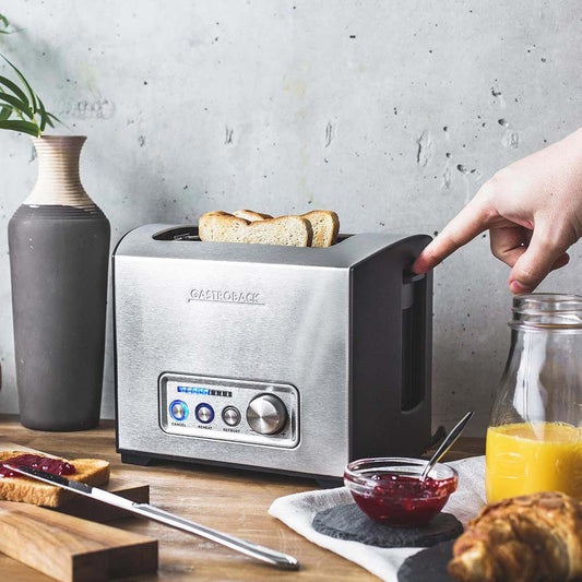 Gastroback 42397 Design Toaster Pro 2S, Edelstahl, schwarz.