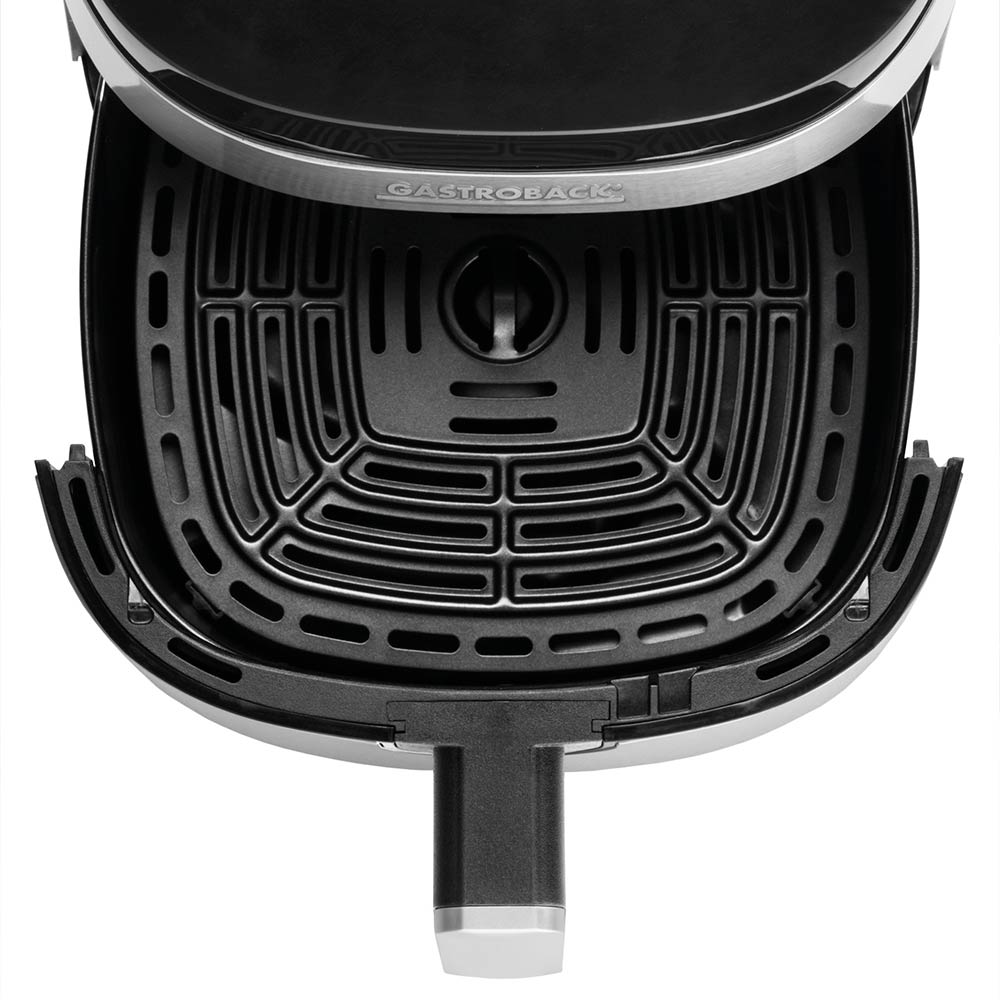 Gastroback Advanced Product 42583 Design Heißluftfritteuse Air Pro XXL, Edelstahl, schwarz.
