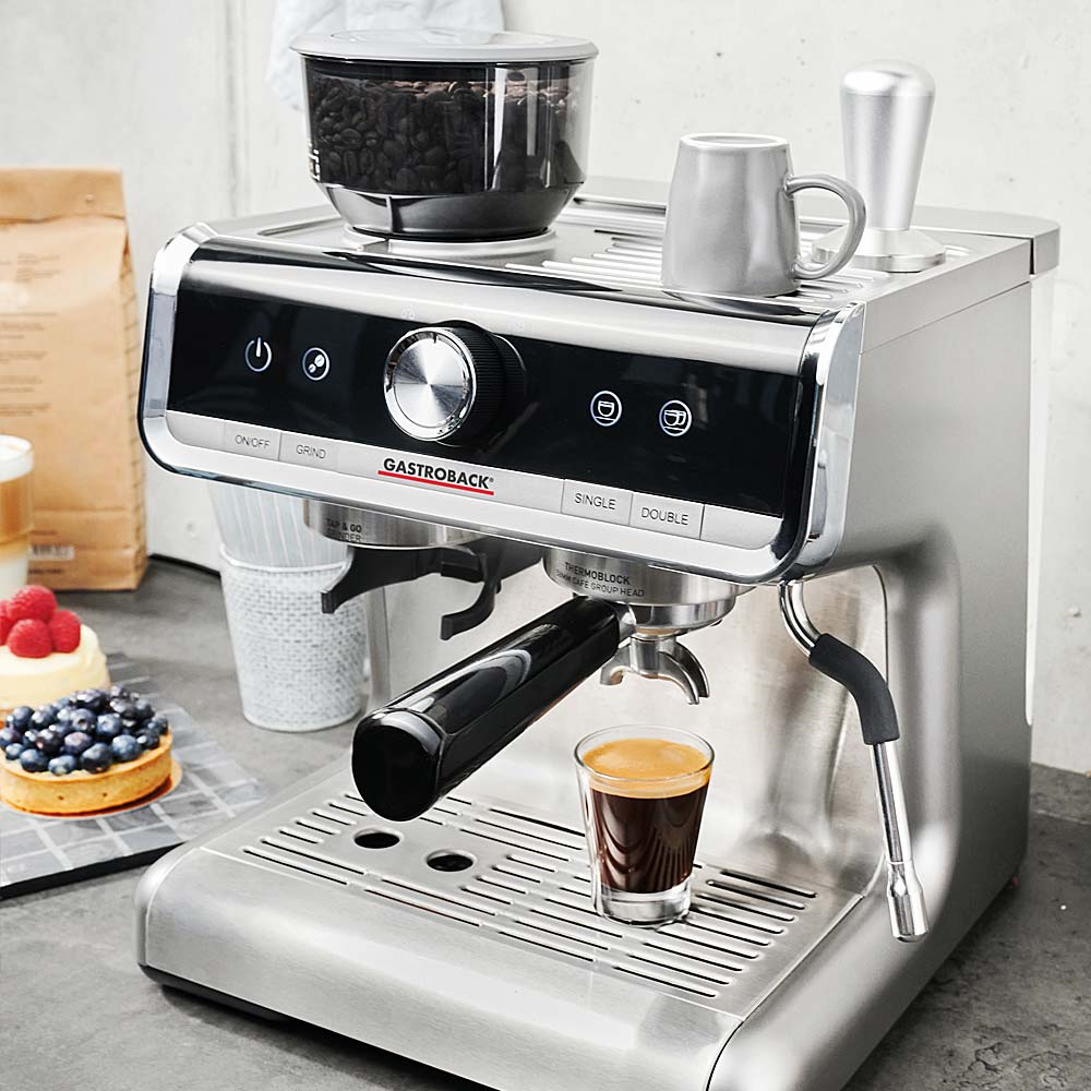 Gastroback Advanced Product 42616 Design Espresso Barista Pro, Edelstahl, schwarz.