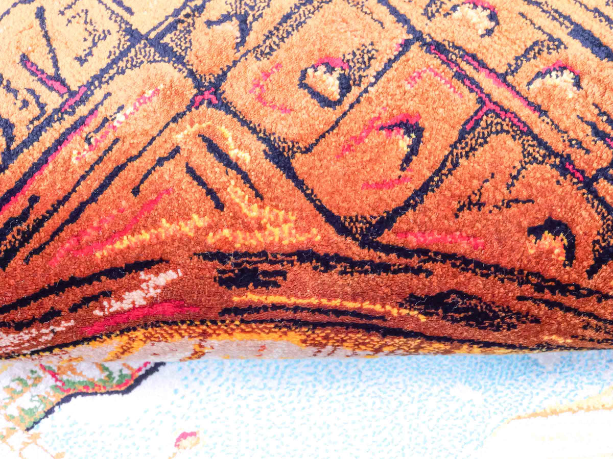 Ghom Maschinenteppich "Kaaba" 80 x 60 cm, Wandteppich / Bildteppich, Mehrfarbig, aus pflanzlicher Seide (Viskose), Hand-Finished. Teppichnummer: V103MC048H. Persian Luxury Collection by Khademi. Made in Iran / Persia – Vertrieb durch JUPITER Intl.