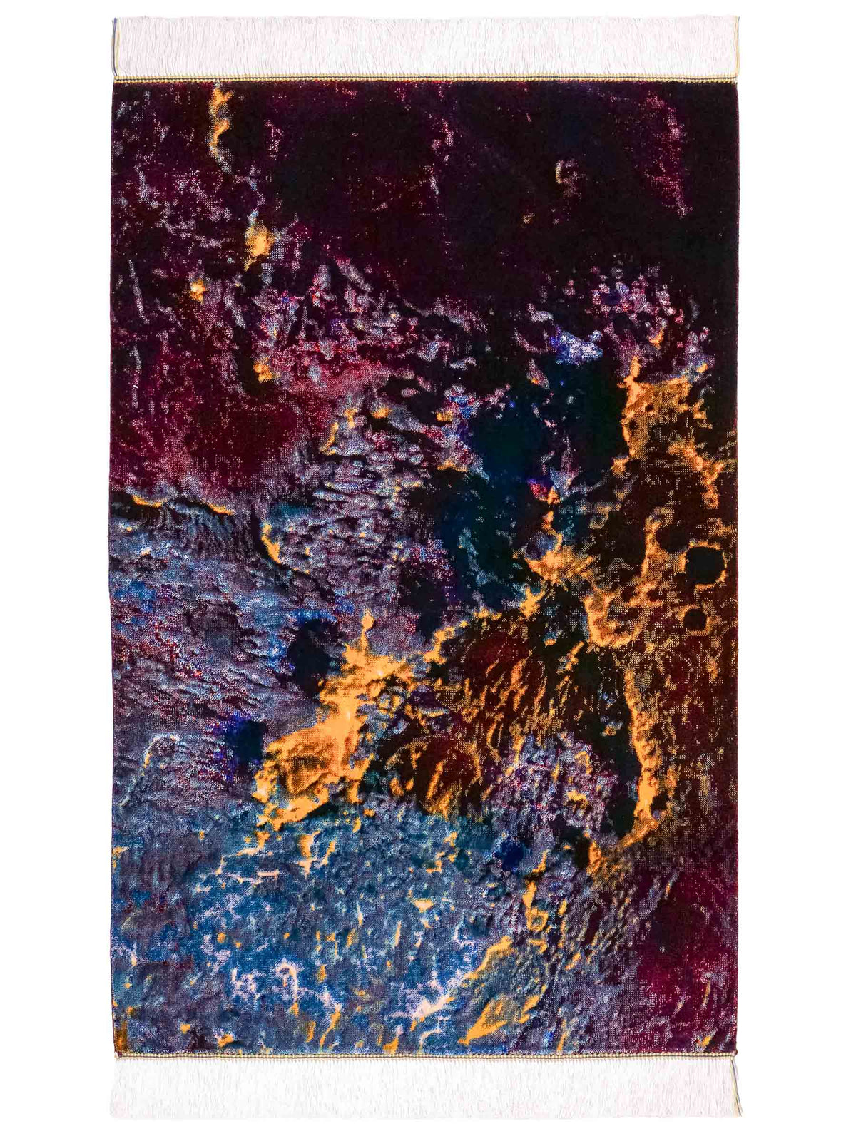 Ghom Maschinenteppich "Zurvan" 120 x 80 cm aus pflanzlicher Seide (Viskose), Design: Abstrakt, Farbe: Mehrfarbig. Teppichnummer: V95DB096H. Persian Luxury Collection by Khademi. Made in Iran / Persia – Vertrieb durch JUPITER Intl.