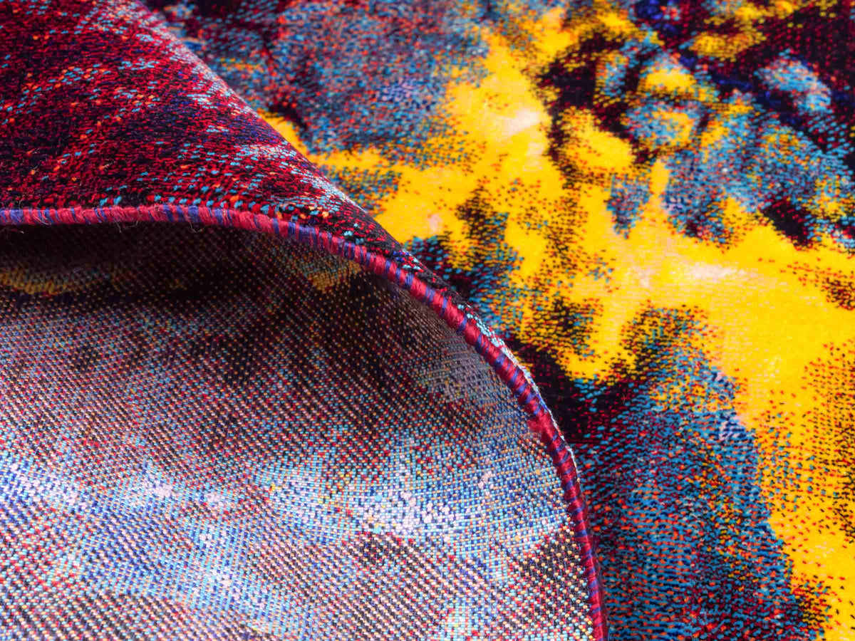 Ghom Maschinenteppich "Zurvan" 120 x 80 cm aus pflanzlicher Seide (Viskose), Design: Abstrakt, Farbe: Mehrfarbig. Teppichnummer: V95DB096H. Persian Luxury Collection by Khademi. Made in Iran / Persia – Vertrieb durch JUPITER Intl.
