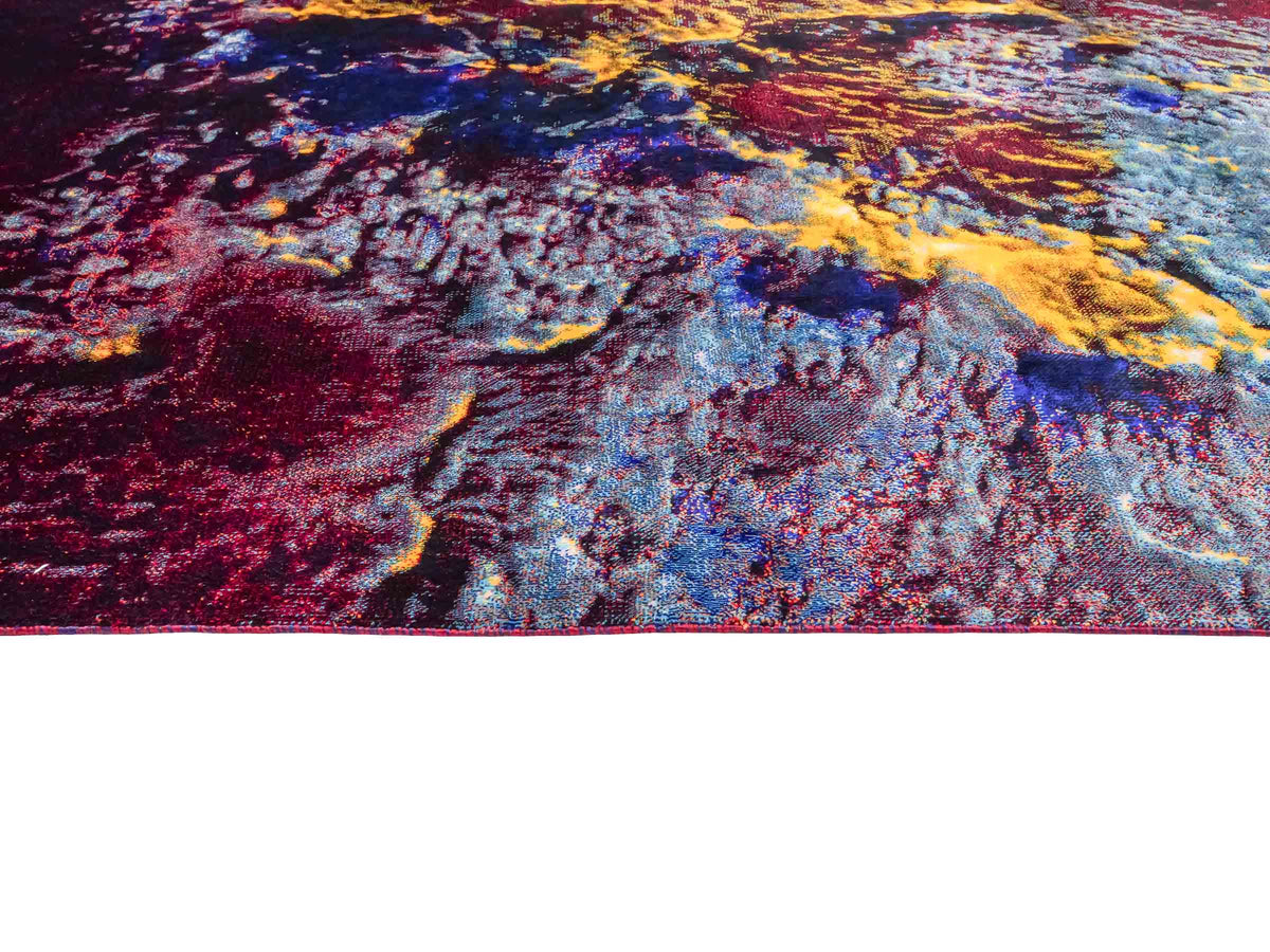 Ghom Maschinenteppich "Zurvan" 120 x 80 cm aus pflanzlicher Seide (Viskose), Design: Abstrakt, Farbe: Mehrfarbig. Teppichnummer: V95DB096H. Persian Luxury Collection by Khademi. Made in Iran / Persia – Vertrieb durch JUPITER Intl.