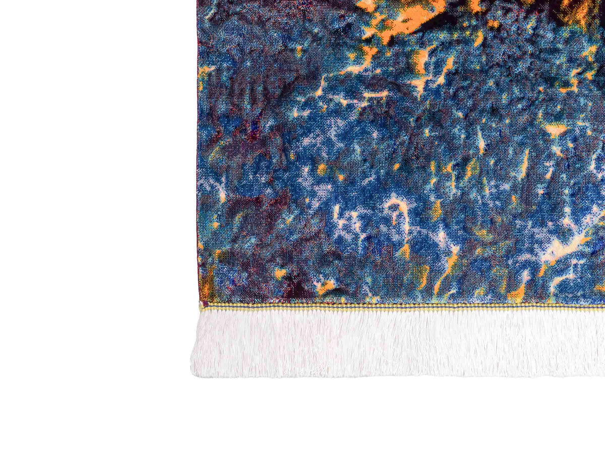 Ghom Maschinenteppich "Zurvan" 120 x 80 cm aus pflanzlicher Seide (Viskose), Design: Abstrakt, Farbe: Mehrfarbig. Teppichnummer: V95DB096H. Persian Luxury Collection by Khademi. Made in Iran / Persia – Vertrieb durch JUPITER Intl.