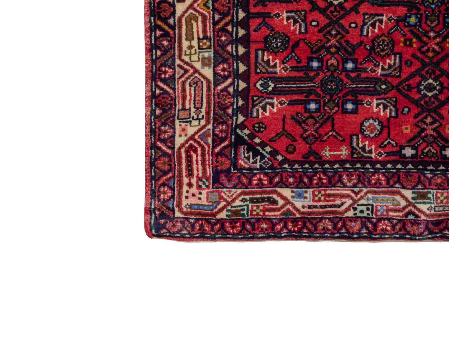 Handgeknüpfter Hamedan Dorfteppich aus Wolle mit Medaillon von Khademi. Größe: 165 x 111 cm. Farbe: Rot. Ursprung: Iran / Persien. Teppichnummer: SB3-1030. Verkauf durch JUPITER Intl.