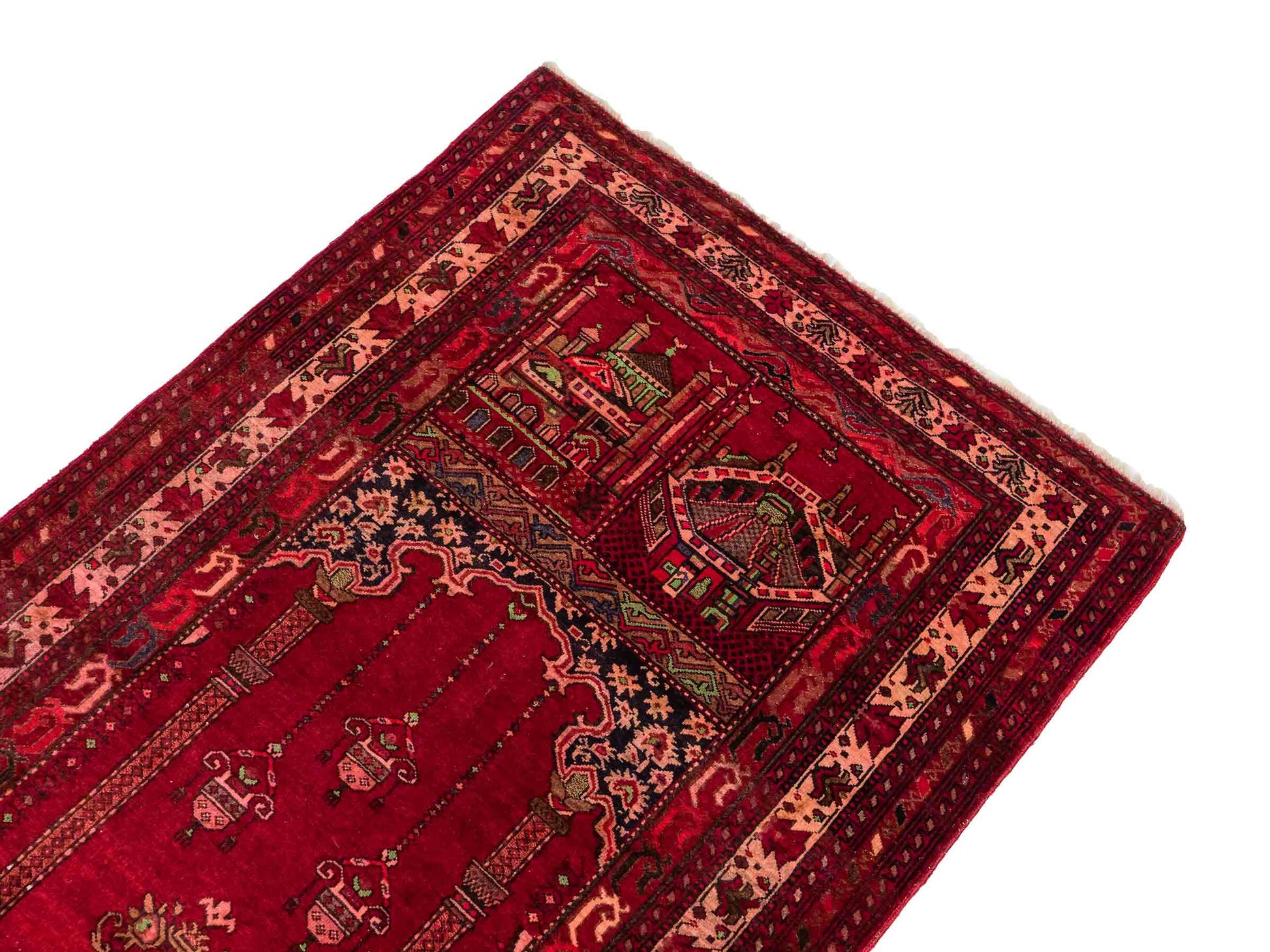 Antiker, handgeknüpfter, afghanischer Belutsch Nomadenteppich aus Wolle von Khademi. Größe: 115 x 80 cm. Farbe: Rot. Verkauf durch JUPITER Intl.