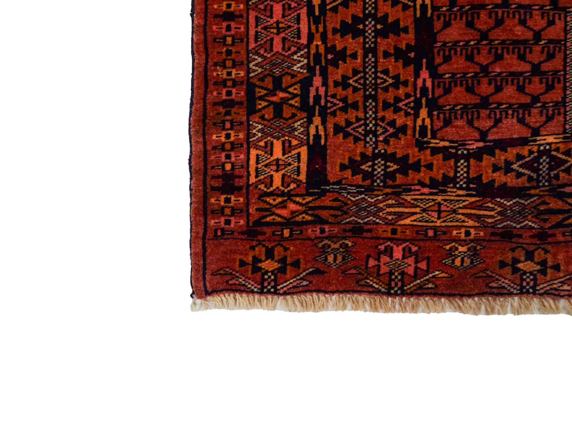 Antiker, handgeknüpfter, afghanischer Belutsch Nomadenteppich aus Wolle von Khademi. Größe: 121 x 90 cm. Farbe: Braun, orange. Verkauf durch JUPITER Intl.