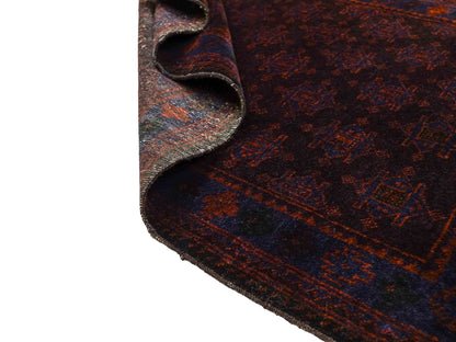 Antiker, handgeknüpfter, afghanischer Belutsch Nomadenteppich aus Wolle von Khademi. Größe: 127 x 84 cm. Farbe: Braun, blau. Verkauf durch JUPITER Intl.