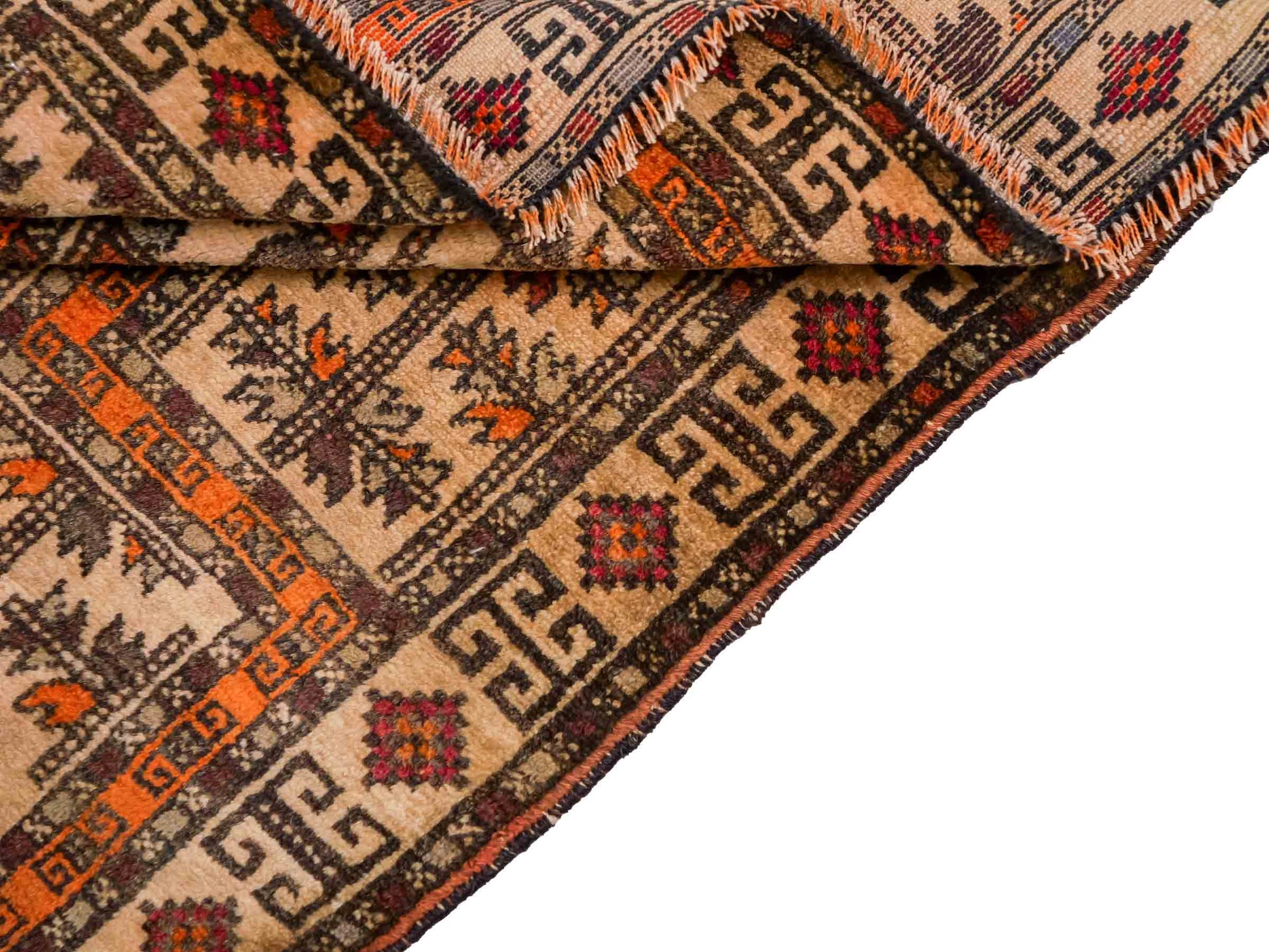 Antiker, handgeknüpfter, afghanischer Belutsch Nomadenteppich aus Wolle von Khademi. Größe: 128 x 78 cm. Farbe: Beige. Verkauf durch JUPITER Intl.
