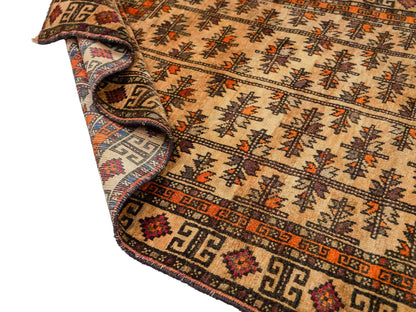 Antiker, handgeknüpfter, afghanischer Belutsch Nomadenteppich aus Wolle von Khademi. Größe: 128 x 78 cm. Farbe: Beige. Verkauf durch JUPITER Intl.