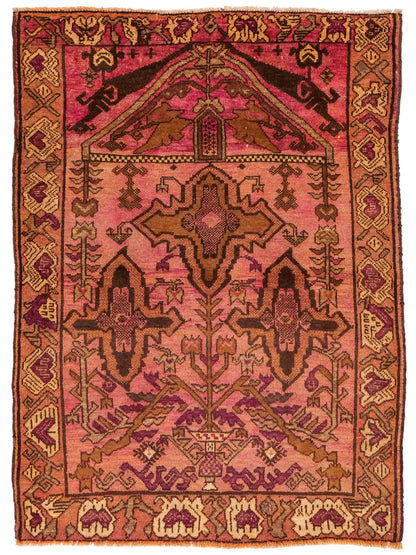Antiker, handgeknüpfter, afghanischer Belutsch Nomadenteppich aus Wolle von Khademi. Größe: 130 x 92 cm. Farbe: Rot. Verkauf durch JUPITER Intl.