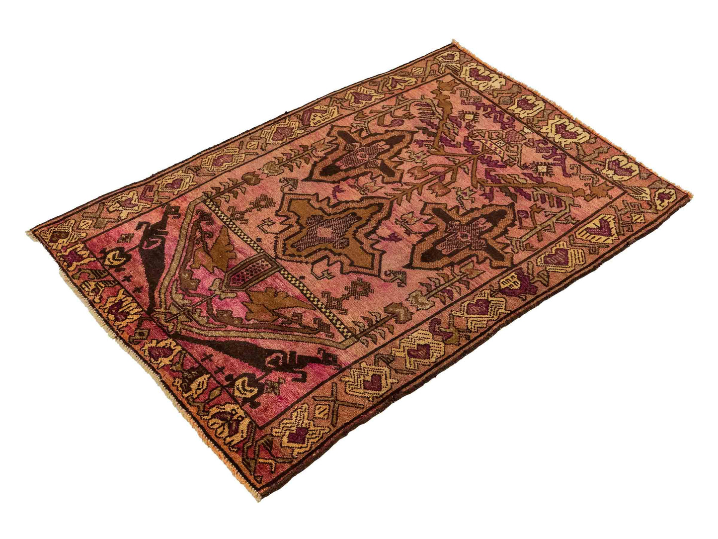 Antiker, handgeknüpfter, afghanischer Belutsch Nomadenteppich aus Wolle von Khademi. Größe: 130 x 92 cm. Farbe: Rot. Verkauf durch JUPITER Intl.