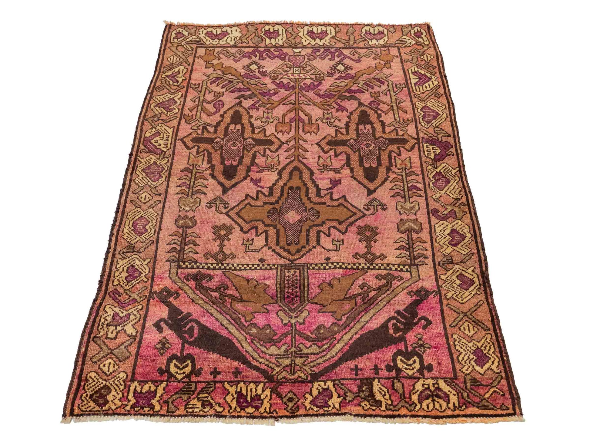 Antiker, handgeknüpfter, afghanischer Belutsch Nomadenteppich aus Wolle von Khademi. Größe: 130 x 92 cm. Farbe: Rot. Verkauf durch JUPITER Intl.