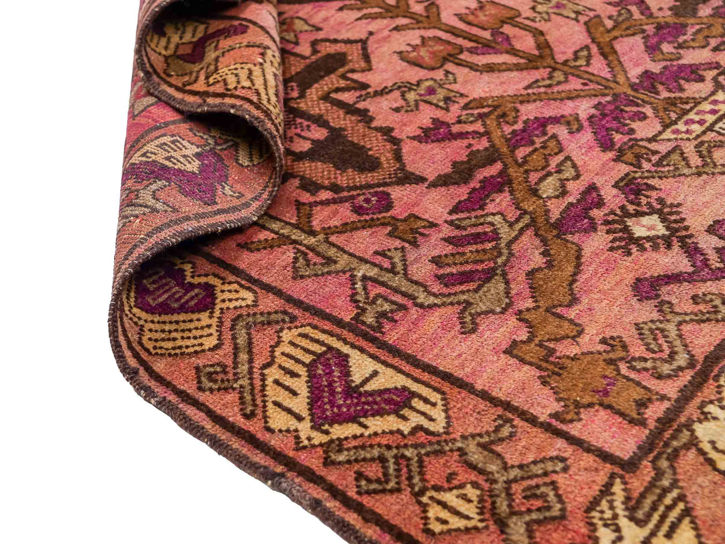 Antiker, handgeknüpfter, afghanischer Belutsch Nomadenteppich aus Wolle von Khademi. Größe: 130 x 92 cm. Farbe: Rot. Verkauf durch JUPITER Intl.