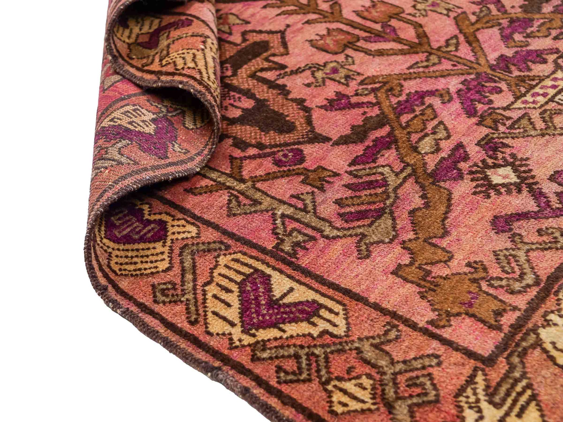 Antiker, handgeknüpfter, afghanischer Belutsch Nomadenteppich aus Wolle von Khademi. Größe: 130 x 92 cm. Farbe: Rot. Verkauf durch JUPITER Intl.