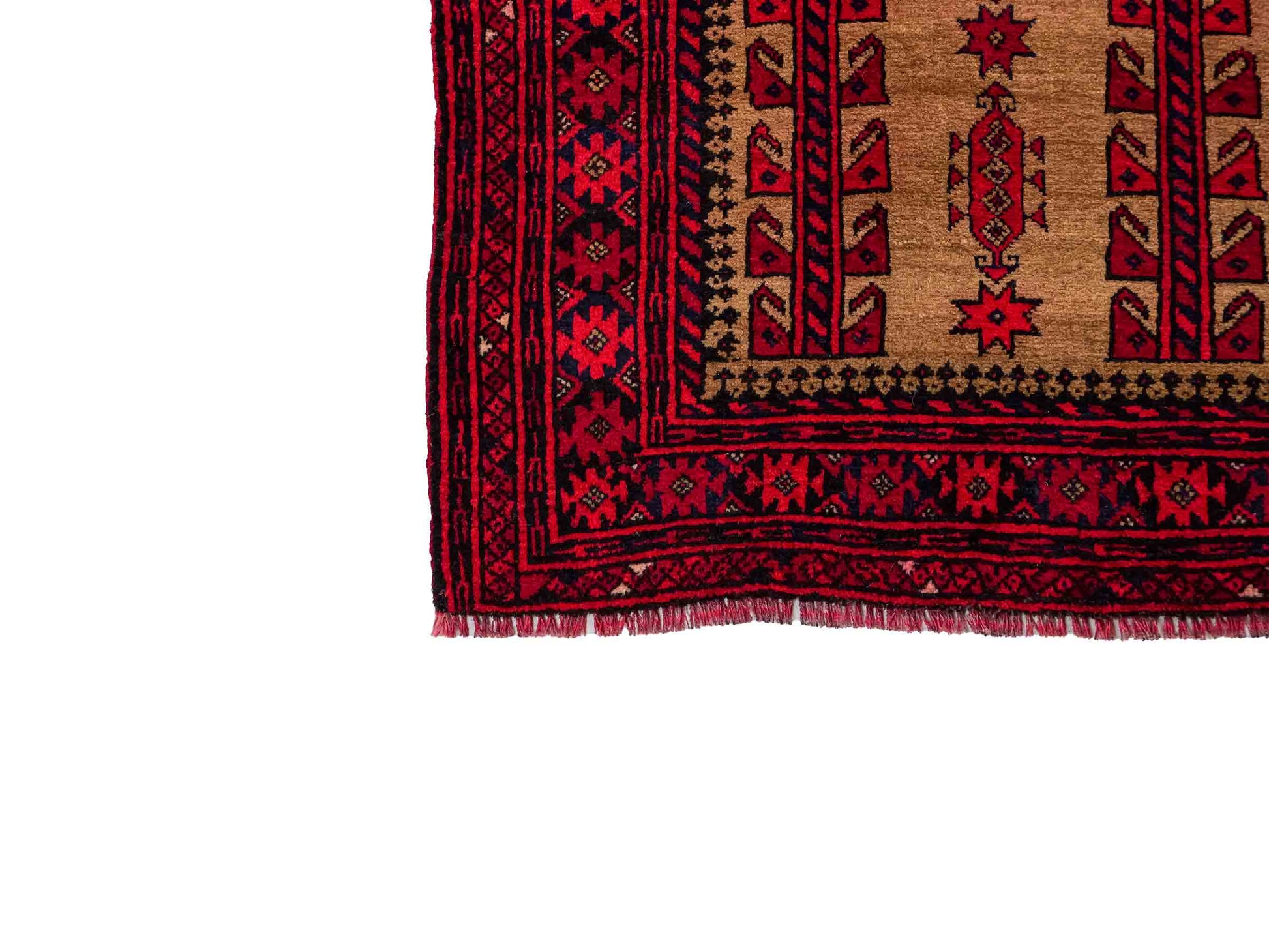 Antiker, handgeknüpfter, afghanischer Belutsch Nomadenteppich aus Wolle von Khademi. Größe: 147 x 91 cm. Farbe: Rot, beige, cremeweiß. Verkauf durch JUPITER Intl.