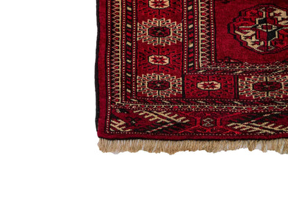Handgeknüpfter, afghanischer Turkaman Nomadenteppich aus Wolle von Khademi. Größe: 182 x 137 cm. Farbe: Rot. Verkauf durch JUPITER Intl.