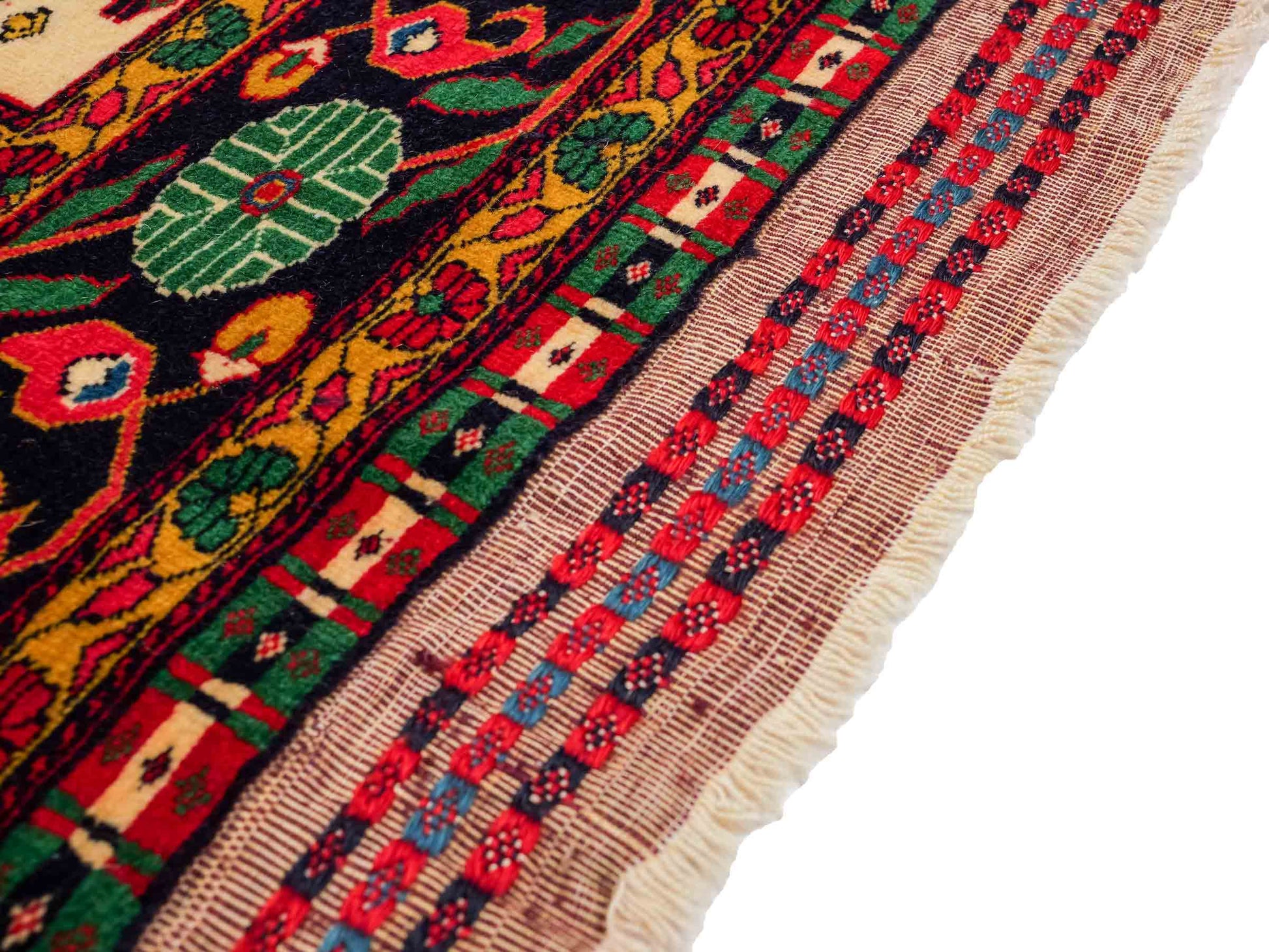 Feiner, handgeknüpfter, antiker Afghan Wollteppich von Khademi. Größe: 168 x 123 cm. Farbe: Cremeweiß, beige, blau, rot. Verkauf durch JUPITER Intl.