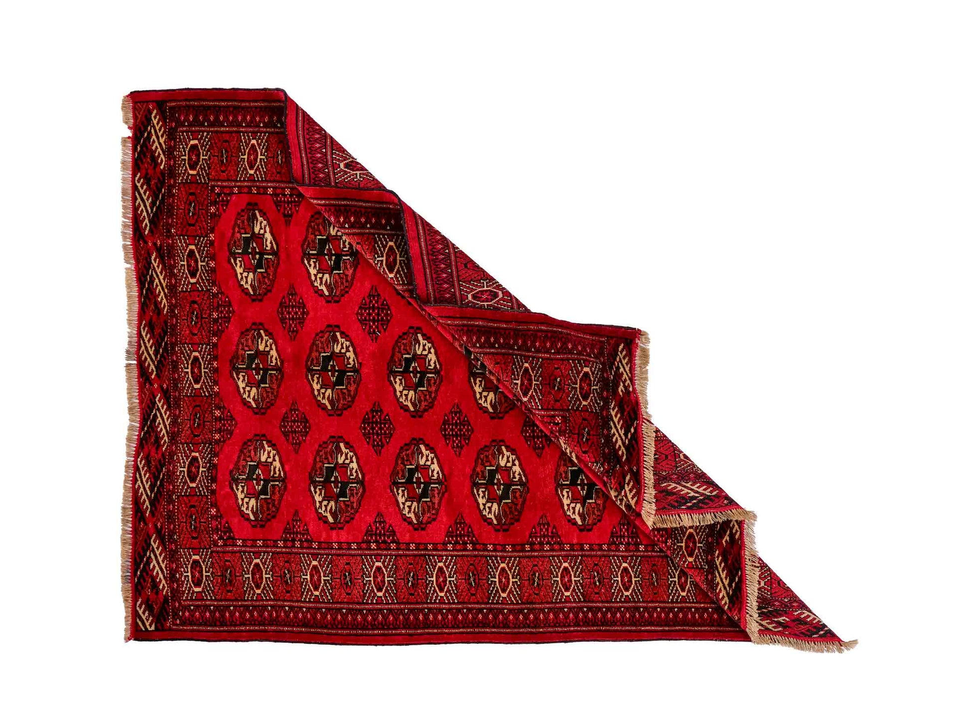 Feiner, handgeknüpfter Afghan Mauri Wollteppich von Khademi. Größe: 152 x 118 cm. Farbe: Rot. Verkauf durch JUPITER Intl.