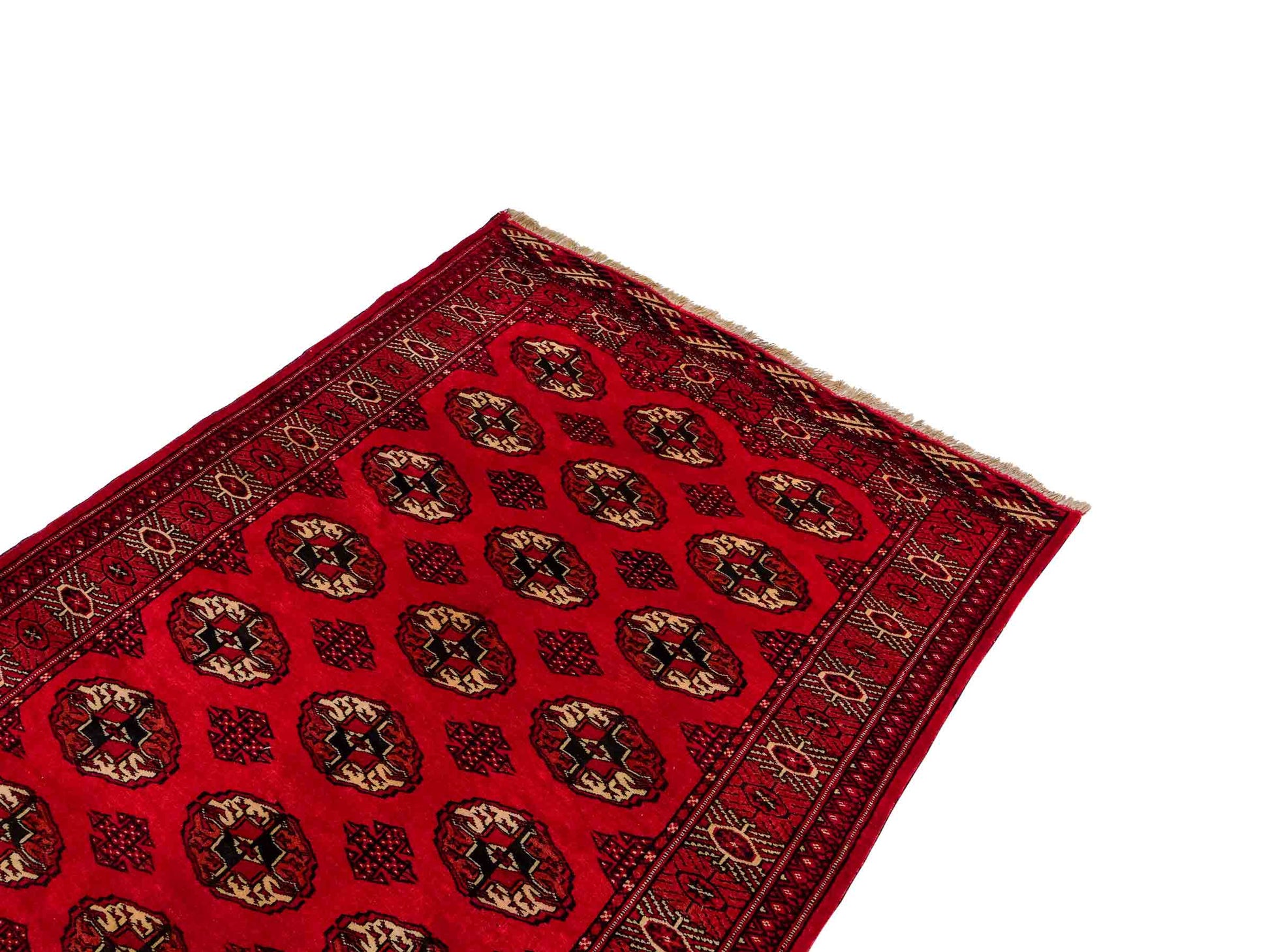 Feiner, handgeknüpfter Afghan Mauri Wollteppich von Khademi. Größe: 152 x 118 cm. Farbe: Rot. Verkauf durch JUPITER Intl.