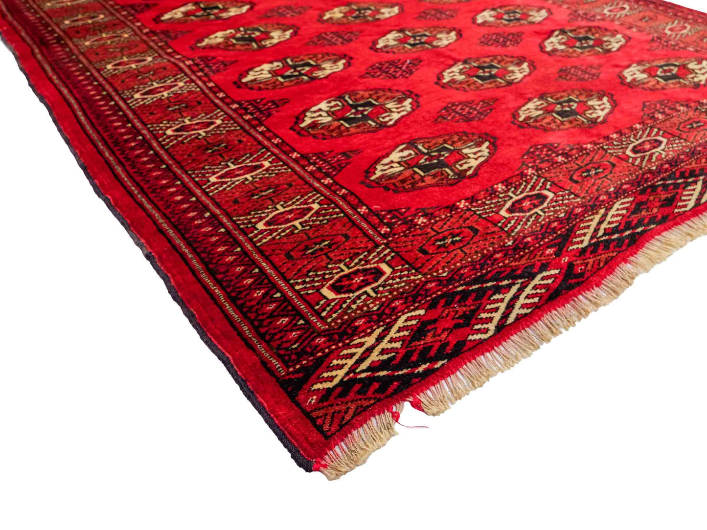Feiner, handgeknüpfter Afghan Mauri Wollteppich von Khademi. Größe: 152 x 118 cm. Farbe: Rot. Verkauf durch JUPITER Intl.