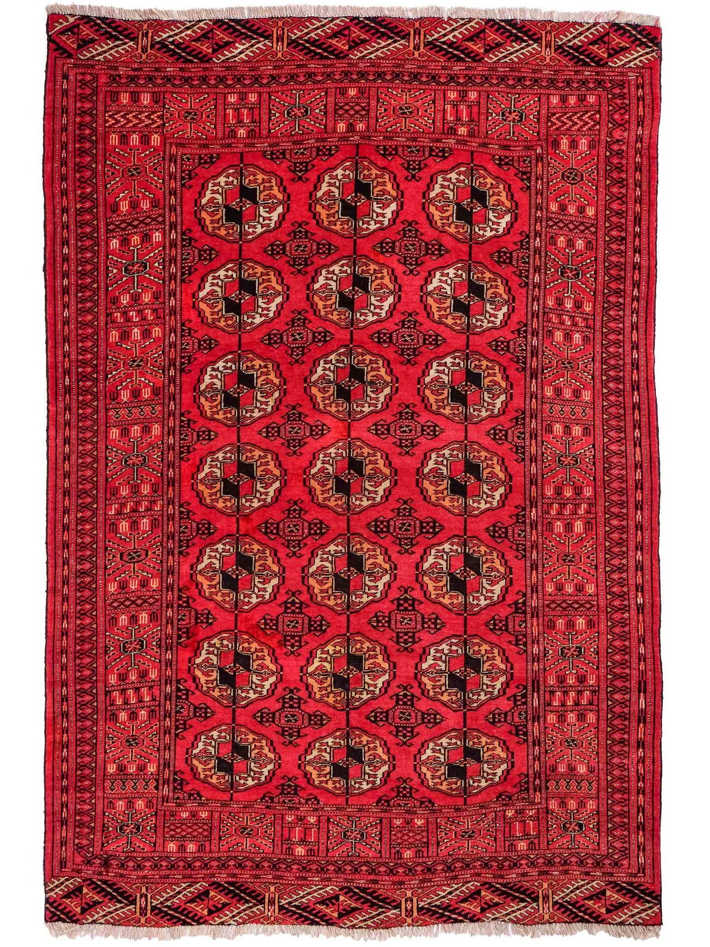 Feiner, handgeknüpfter Afghan Mauri Wollteppich von Khademi. Größe: 159 x 125 cm. Farbe: Rot. Verkauf durch JUPITER Intl.