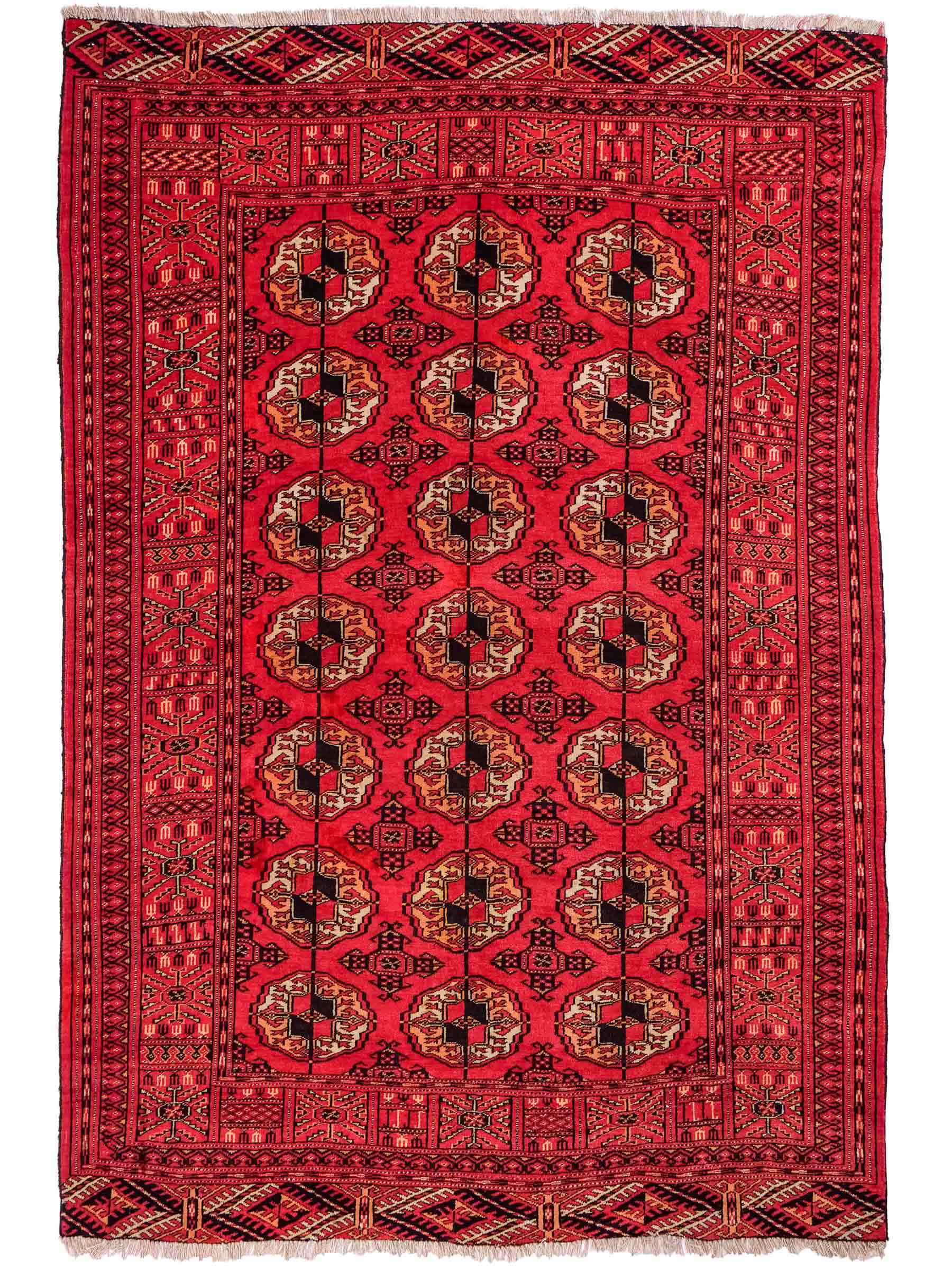 Feiner, handgeknüpfter Afghan Mauri Wollteppich von Khademi. Größe: 159 x 125 cm. Farbe: Rot. Verkauf durch JUPITER Intl.