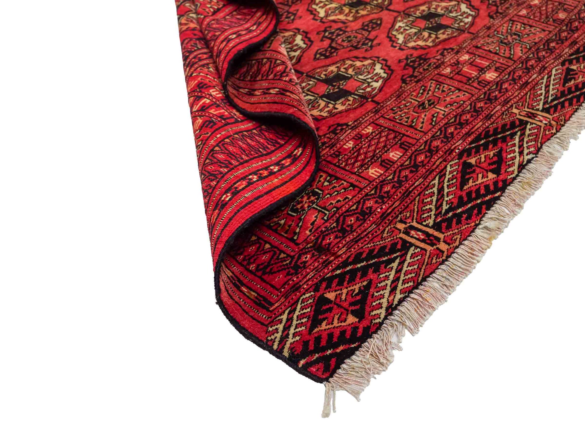 Feiner, handgeknüpfter Afghan Mauri Wollteppich von Khademi. Größe: 159 x 125 cm. Farbe: Rot. Verkauf durch JUPITER Intl.