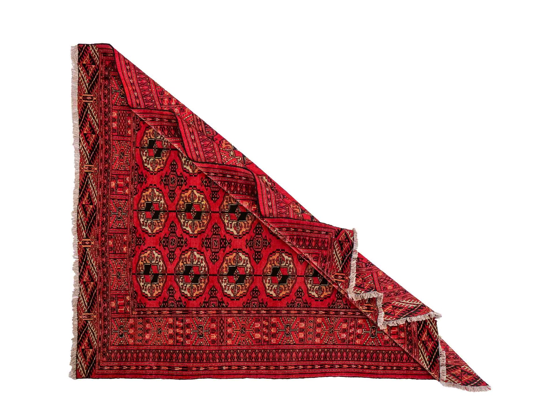Feiner, handgeknüpfter Afghan Mauri Wollteppich von Khademi. Größe: 159 x 125 cm. Farbe: Rot. Verkauf durch JUPITER Intl.