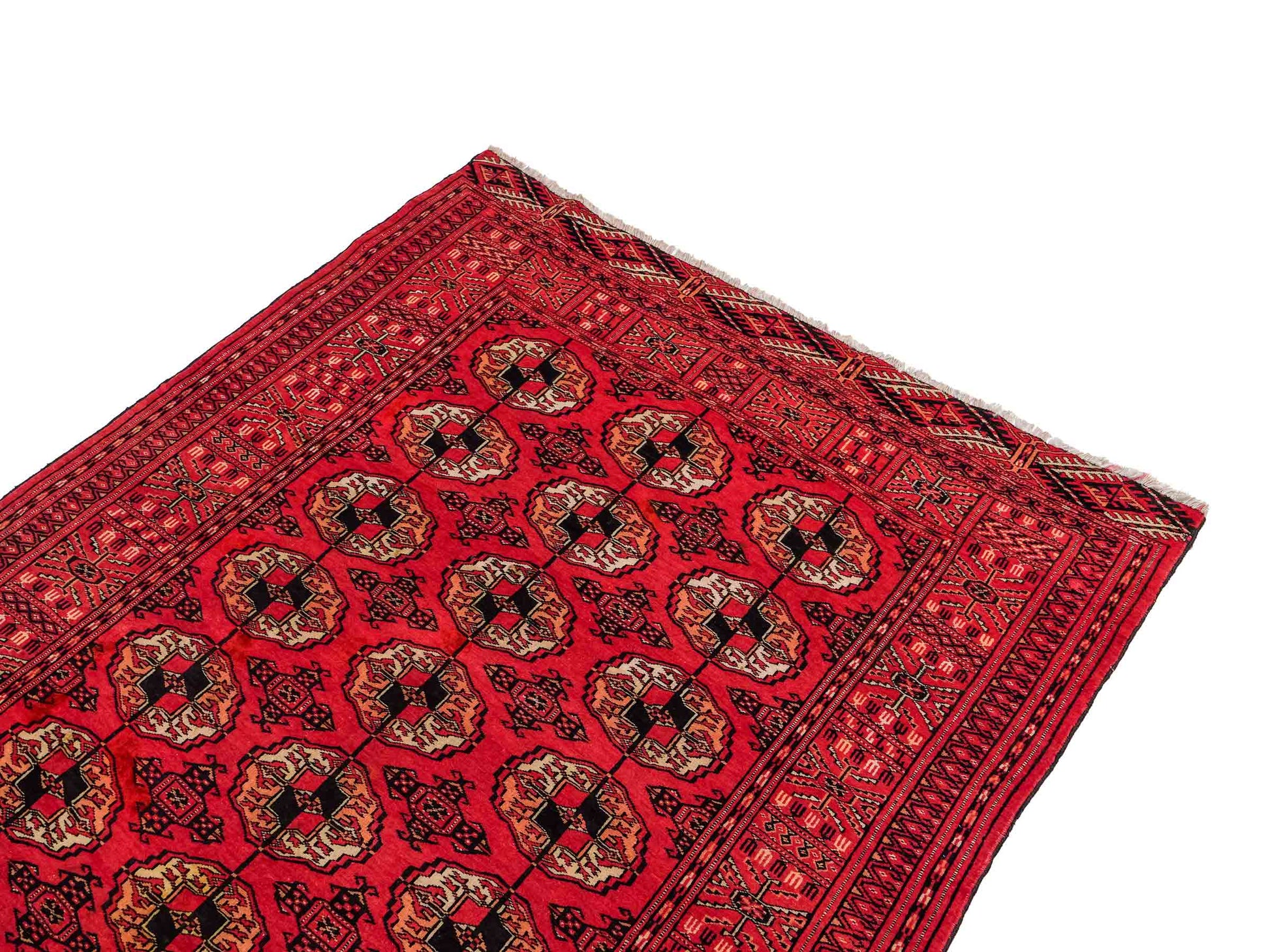 Feiner, handgeknüpfter Afghan Mauri Wollteppich von Khademi. Größe: 159 x 125 cm. Farbe: Rot. Verkauf durch JUPITER Intl.