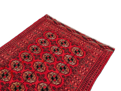 Feiner, handgeknüpfter Afghan Mauri Wollteppich von Khademi. Größe: 159 x 125 cm. Farbe: Rot. Verkauf durch JUPITER Intl.