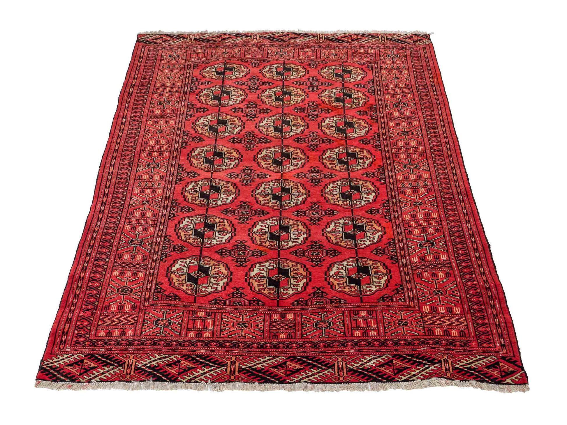 Feiner, handgeknüpfter Afghan Mauri Wollteppich von Khademi. Größe: 159 x 125 cm. Farbe: Rot. Verkauf durch JUPITER Intl.
