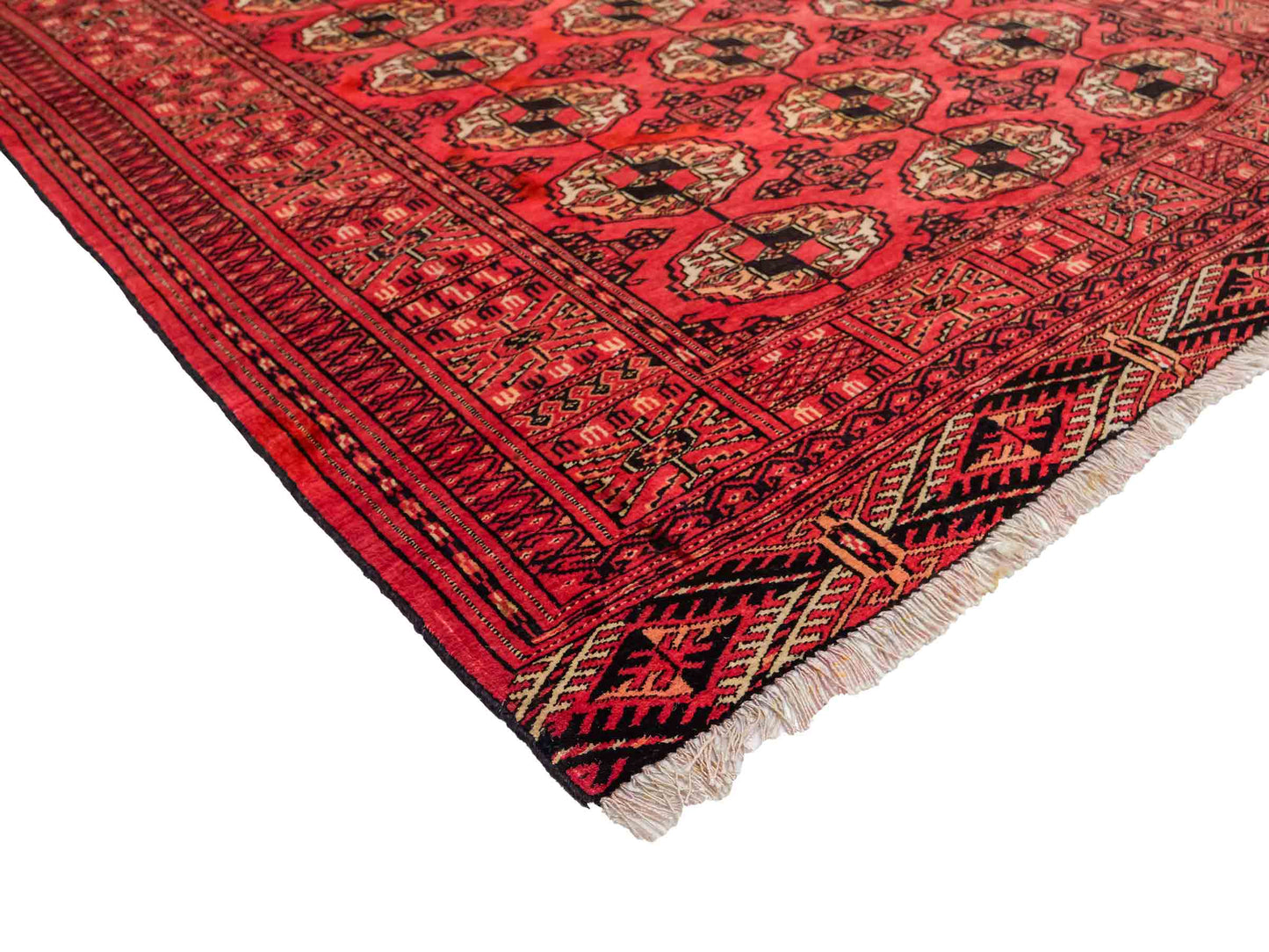 Feiner, handgeknüpfter Afghan Mauri Wollteppich von Khademi. Größe: 159 x 125 cm. Farbe: Rot. Verkauf durch JUPITER Intl.