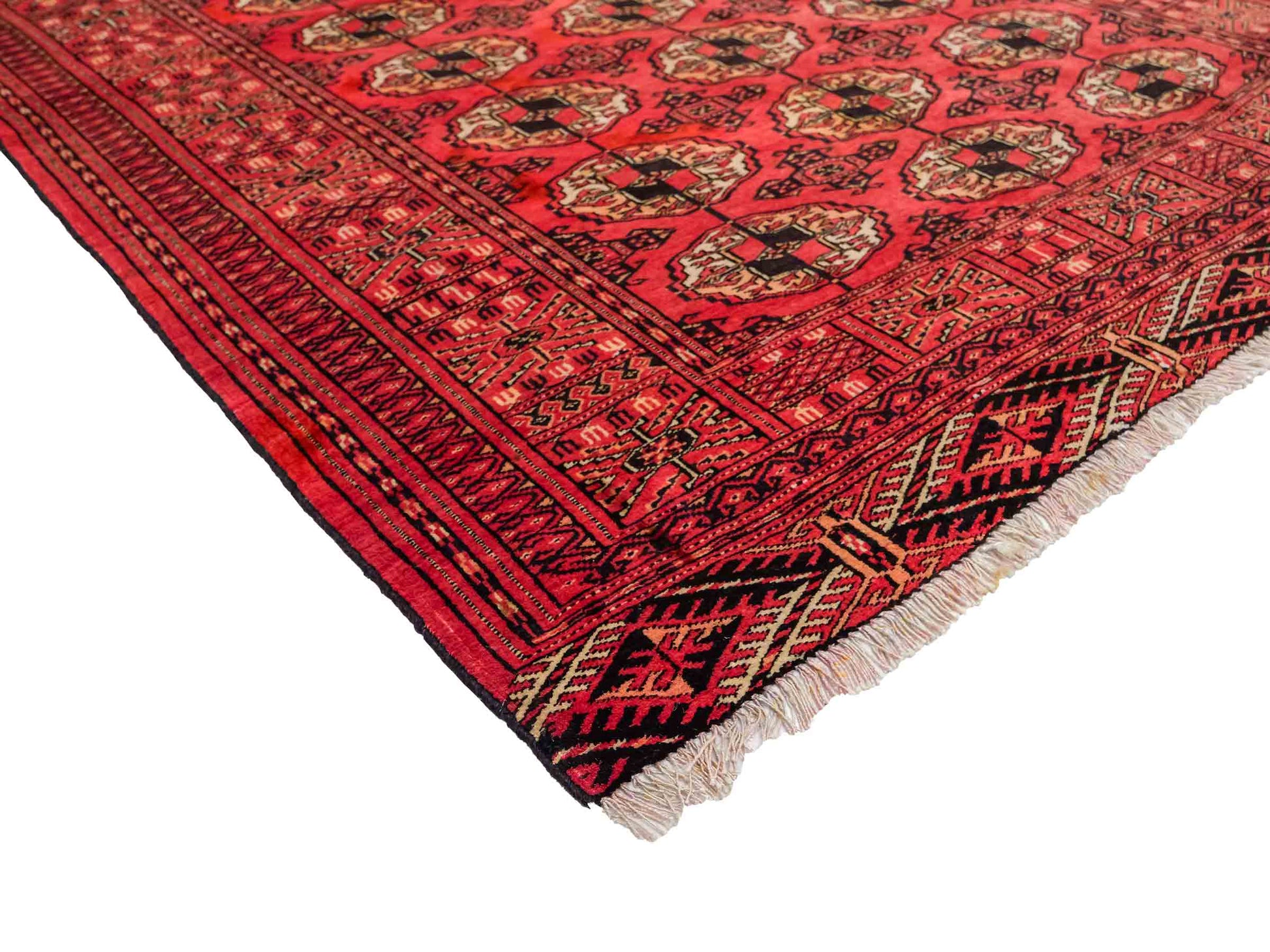 Feiner, handgeknüpfter Afghan Mauri Wollteppich von Khademi. Größe: 159 x 125 cm. Farbe: Rot. Verkauf durch JUPITER Intl.
