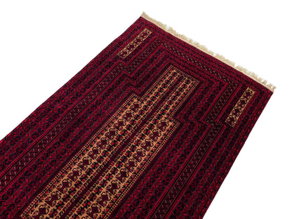 Sehr feiner, handgeknüpfter, antiker Belutsch Orientteppich aus Wolle von Khademi. Farbe: Rot, blau, cremeweiß. Größe: 142 x 90 cm. Vertrieb durch JUPITER Intl.