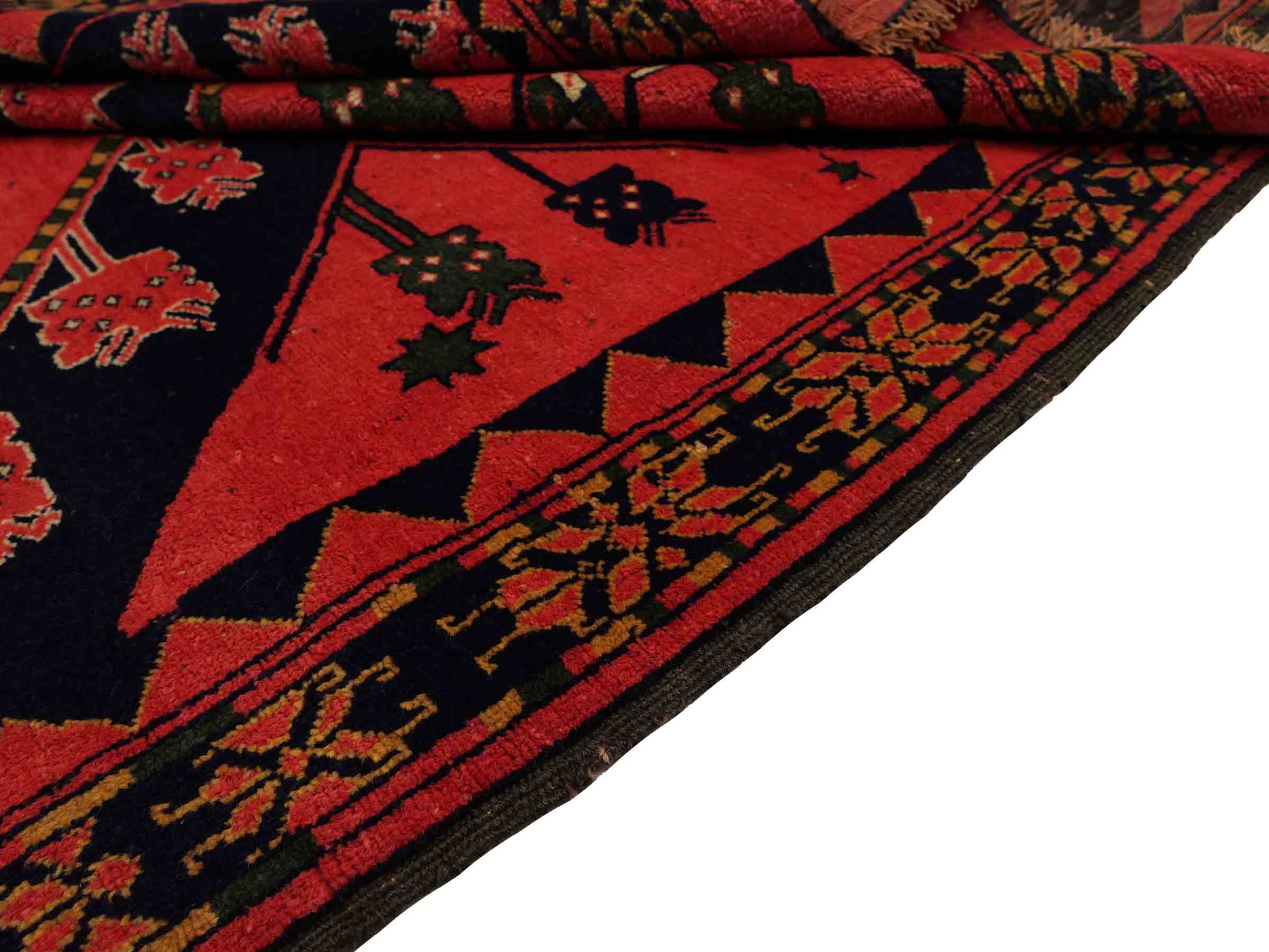 Feiner, handgeknüpfter Afghan Wollteppich von Khademi. Größe: 154 x 126 cm. Farbe: Rot. Verkauf durch JUPITER Intl.