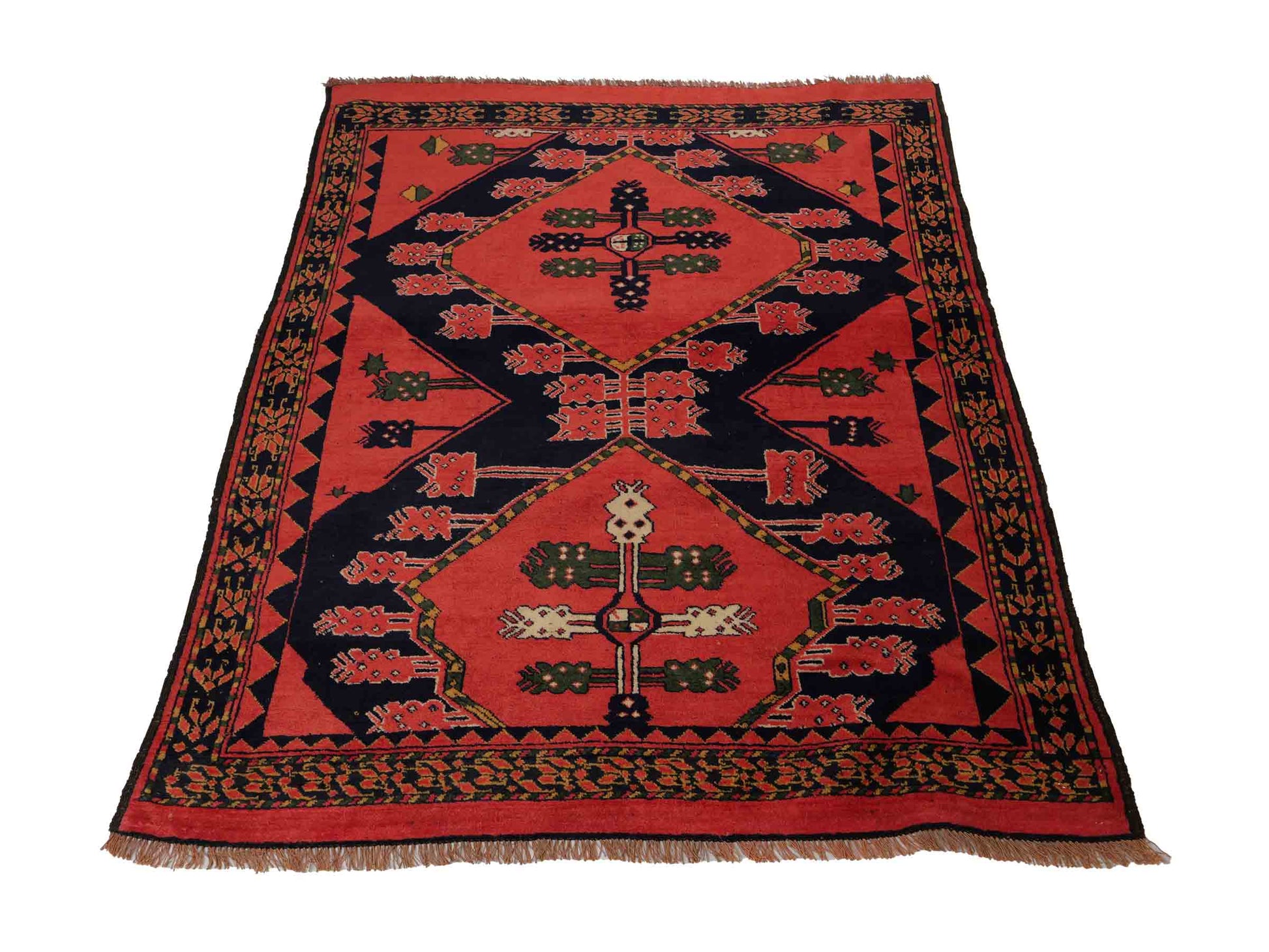 Feiner, handgeknüpfter Afghan Wollteppich von Khademi. Größe: 154 x 126 cm. Farbe: Rot. Verkauf durch JUPITER Intl.