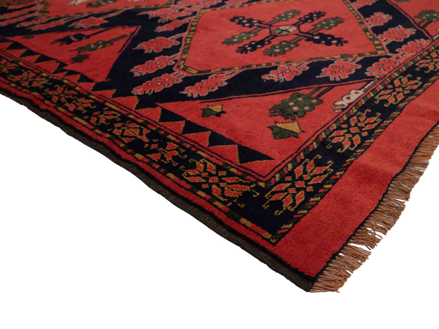 Feiner, handgeknüpfter Afghan Wollteppich von Khademi. Größe: 154 x 126 cm. Farbe: Rot. Verkauf durch JUPITER Intl.