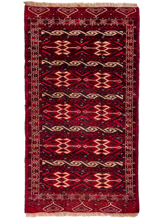 Feiner, handgeknüpfter Afghan Wollteppich von Khademi. Größe: 165 x 90 cm. Farbe: Rot. Verkauf durch JUPITER Intl.