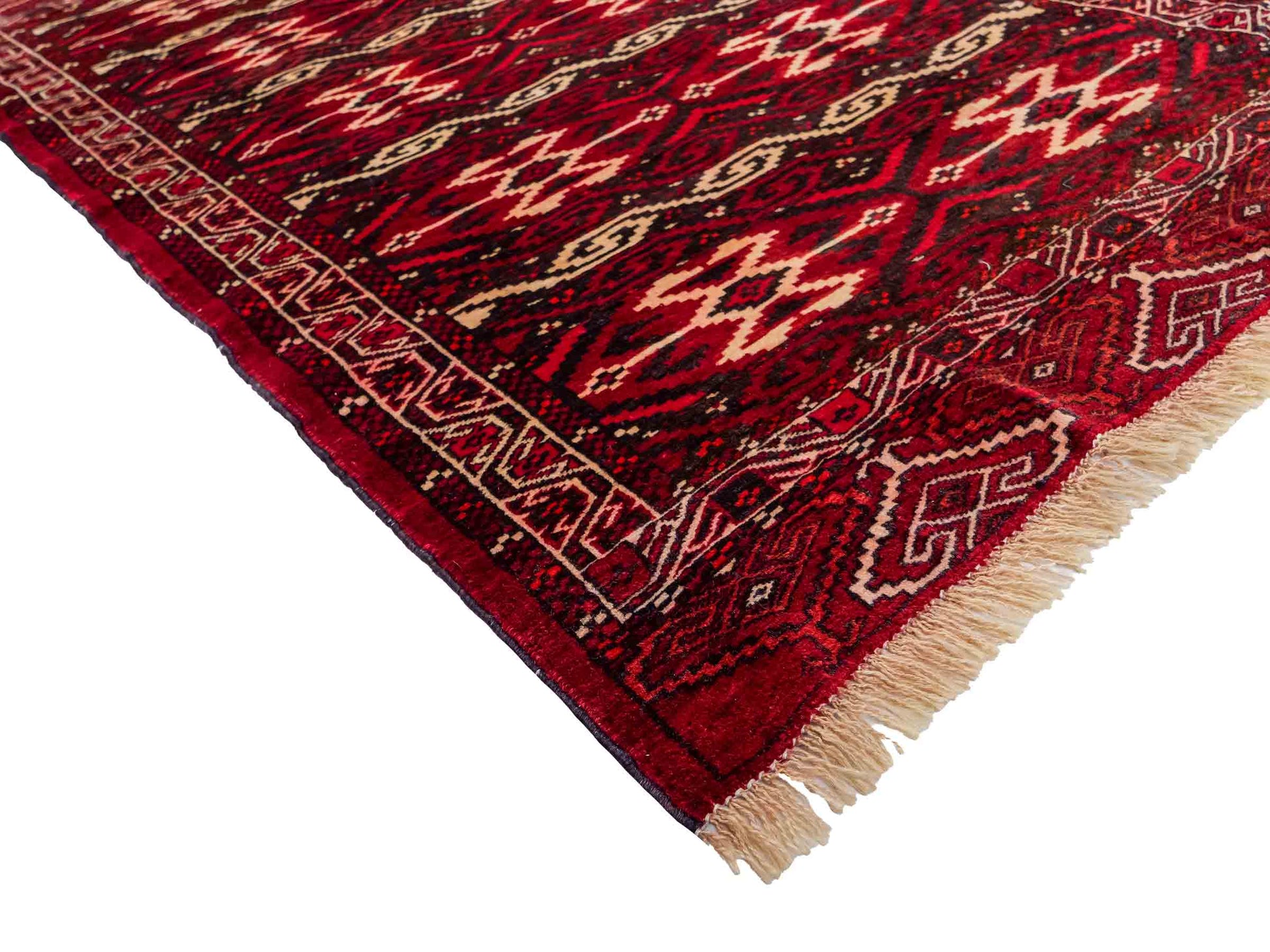 Feiner, handgeknüpfter Afghan Wollteppich von Khademi. Größe: 165 x 90 cm. Farbe: Rot. Verkauf durch JUPITER Intl.
