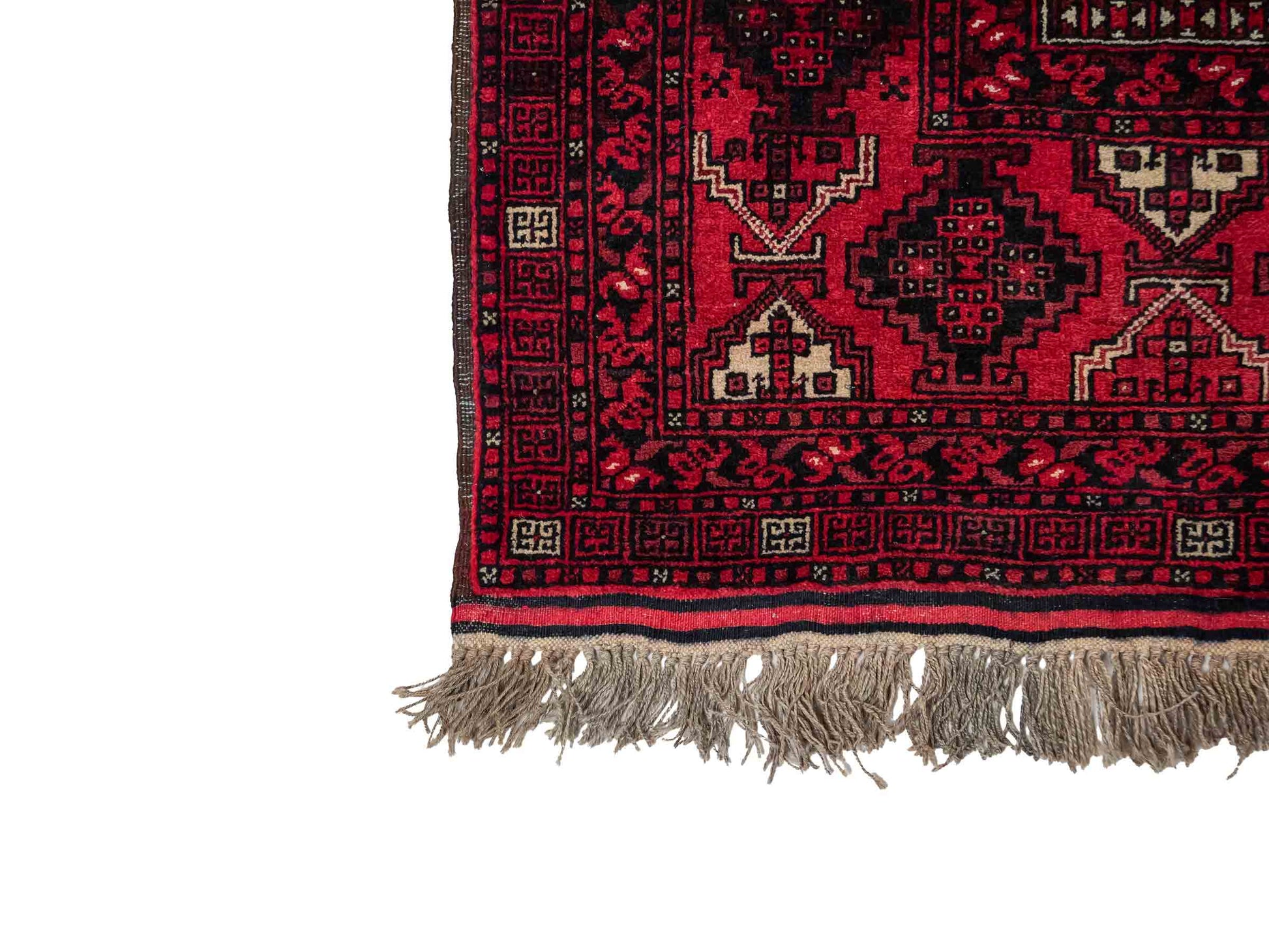 Feiner, handgeknüpfter Afghan Wollteppich von Khademi. Größe: 235 x 156 cm. Farbe: Rot. Verkauf durch JUPITER Intl.