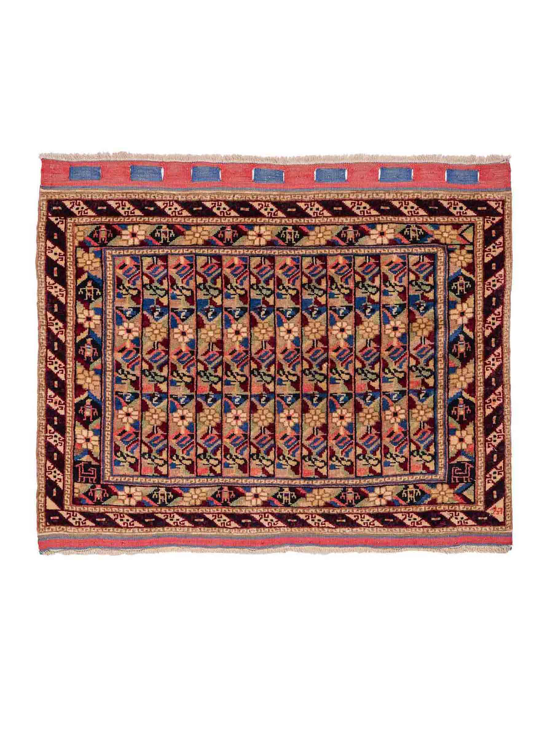 Feiner, handgeknüpfter Afghan Wollteppich von Khademi. Größe: 75 x 56 cm. Farbe: Cremeweiß. Verkauf durch JUPITER Intl.