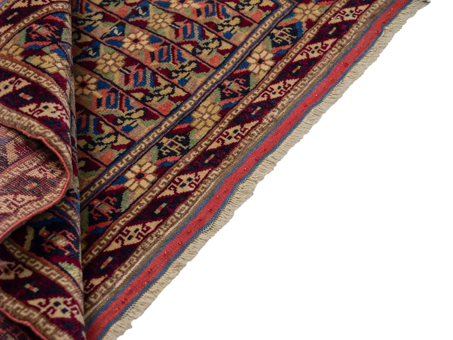 Feiner, handgeknüpfter Afghan Wollteppich von Khademi. Größe: 75 x 56 cm. Farbe: Cremeweiß. Verkauf durch JUPITER Intl.