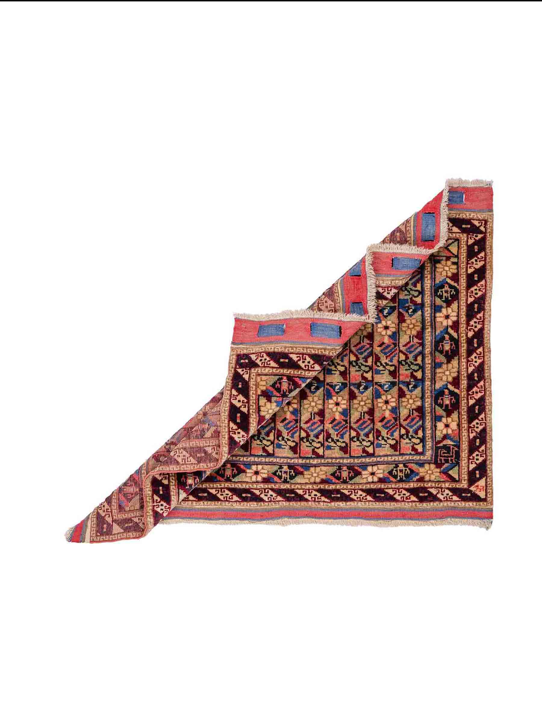 Feiner, handgeknüpfter Afghan Wollteppich von Khademi. Größe: 75 x 56 cm. Farbe: Cremeweiß. Verkauf durch JUPITER Intl.
