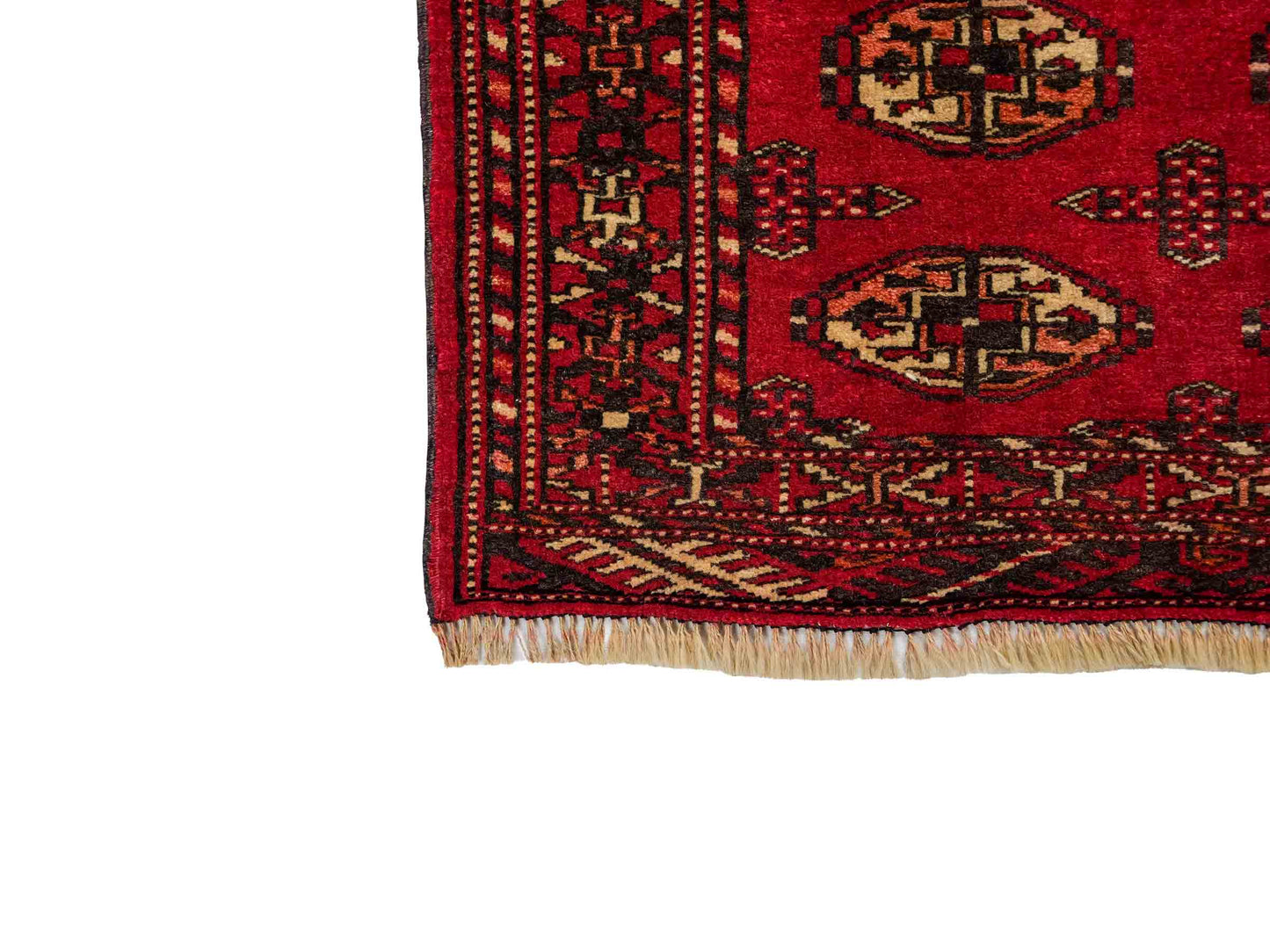 Antiker, handgeknüpfter Afghan Orientteppich aus Wolle von Khademi. Größe: 103 x 73 cm. Farbe: Rot. Verkauf durch JUPITER Intl.